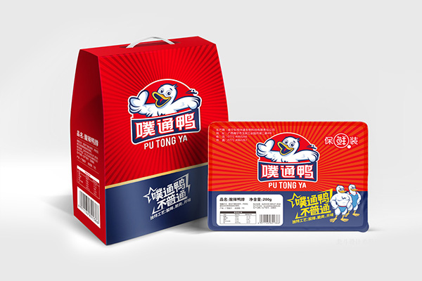 乐虎88国际设计代表案例x噗通鸭食品包装设计